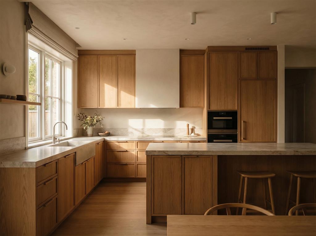 American oak kitchen cabinetry project