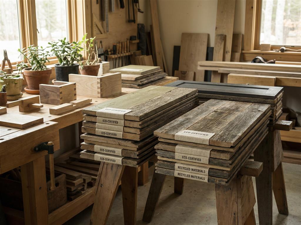 Sustainable timber cabinetry in workshop